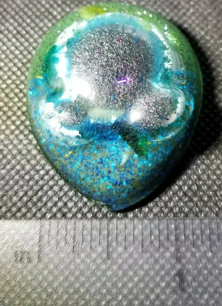 Resin Art Alien , GLOWS, solar system, galaxy, Blacklight, pendant, unique