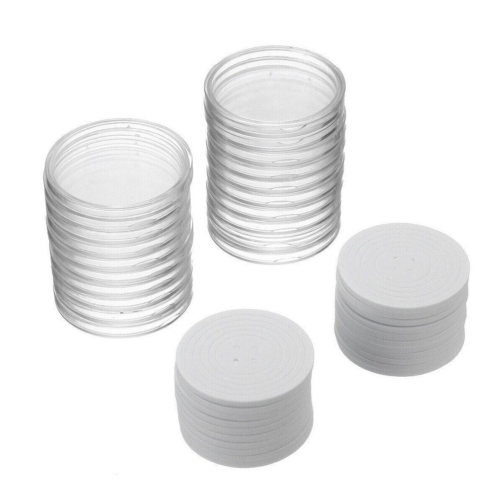 100PC 46mm Coin Storage Box Round Clear Plastic Case Capsules Container Holder