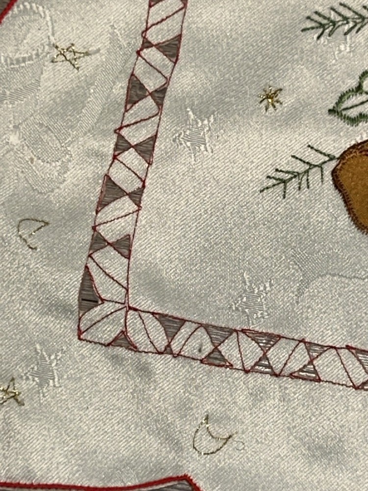 Small Embroidered Table Christmas Bell Runner