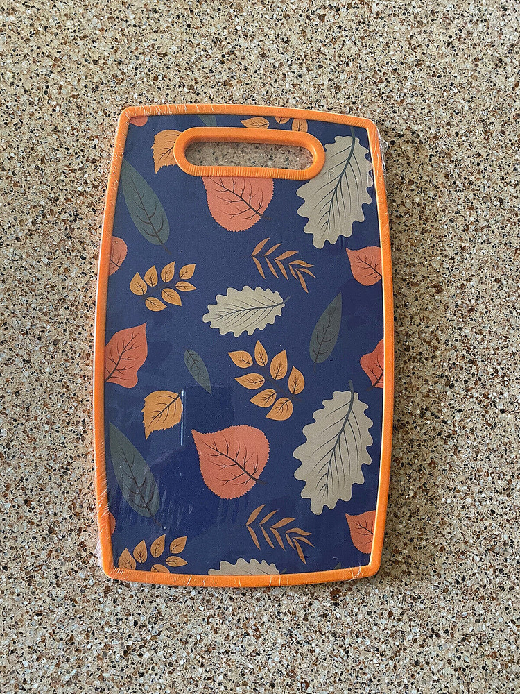 Fall/Autumn  Plastic Cutting Board 14.5” x 9” w/ leaf decoration and handle