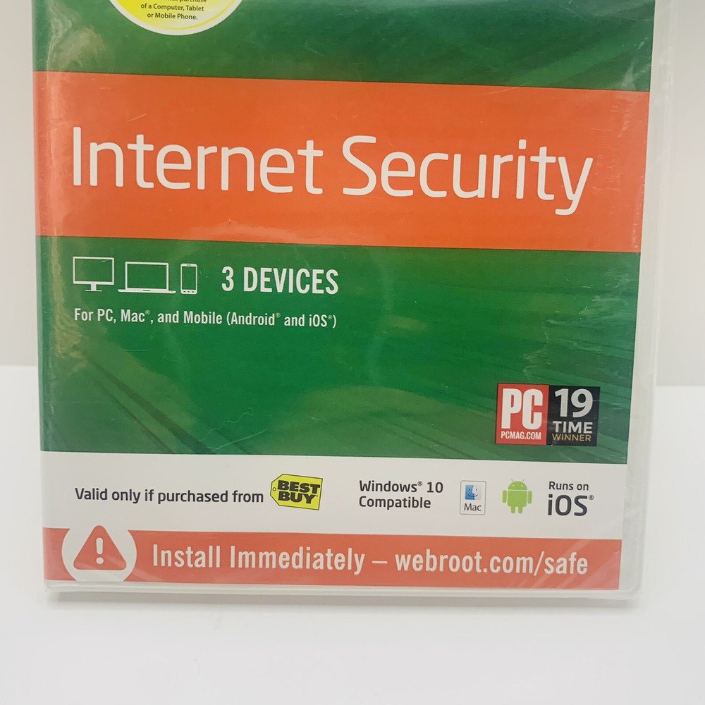 Webroot Secure Internet Security PLUS 3 Devices New Sealed