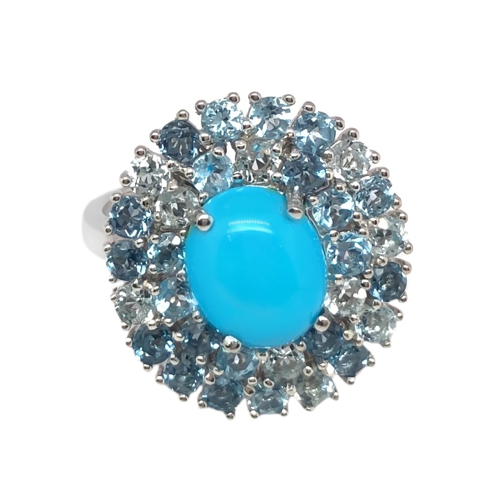 Sleeping Beauty Turquoise Oval 10x8mm 925 sterling silver Ring