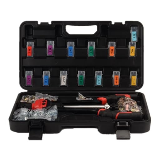 155PC Hand Rivet Nut Tool Kit, Professional Nutsert Tool Kit with 14 Metric