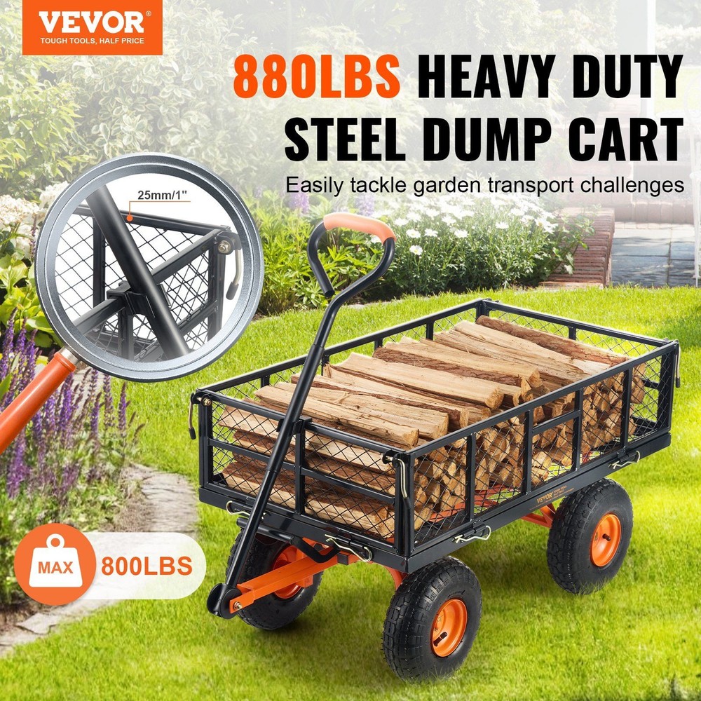 880lb Efficient-Load Dump Cart with 10in Wheels and Human-Centric Design