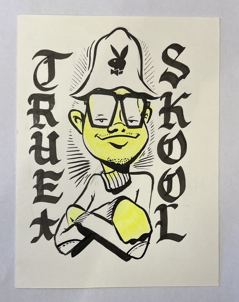 Tones  TRUE SKOOL  Original drawing graffiti urban street  art