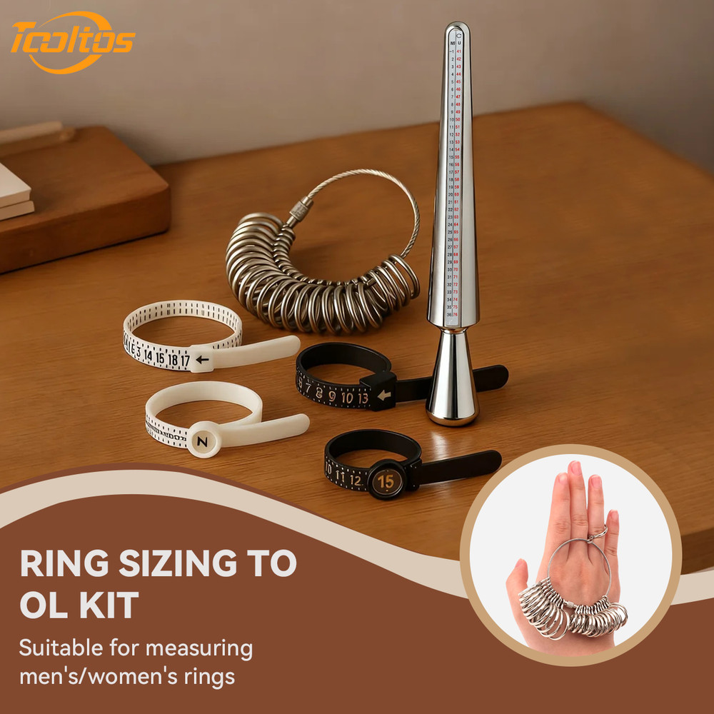 Ring Sizer Kit 6 Pcs Ring Mandrel Set Stainless Steel Ring Measuring Too
