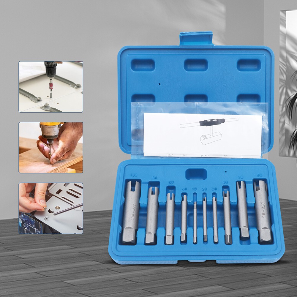 3/4 Claws Broken Tap Extractor Removal Kit 1-10# Screw Extractor Set 10pcs/Box