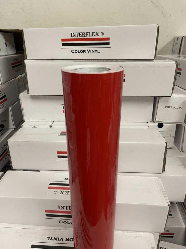 NEW Red Glossy Vinyl 24 " x 50 yards Plotter Cutter Liquidation Red Interflex®