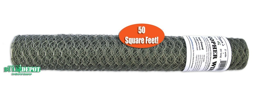 Digger's RootGuardTM Double Galvanized 3/4" Gopher Wire Mesh 2' x 25' (50 sqft) 