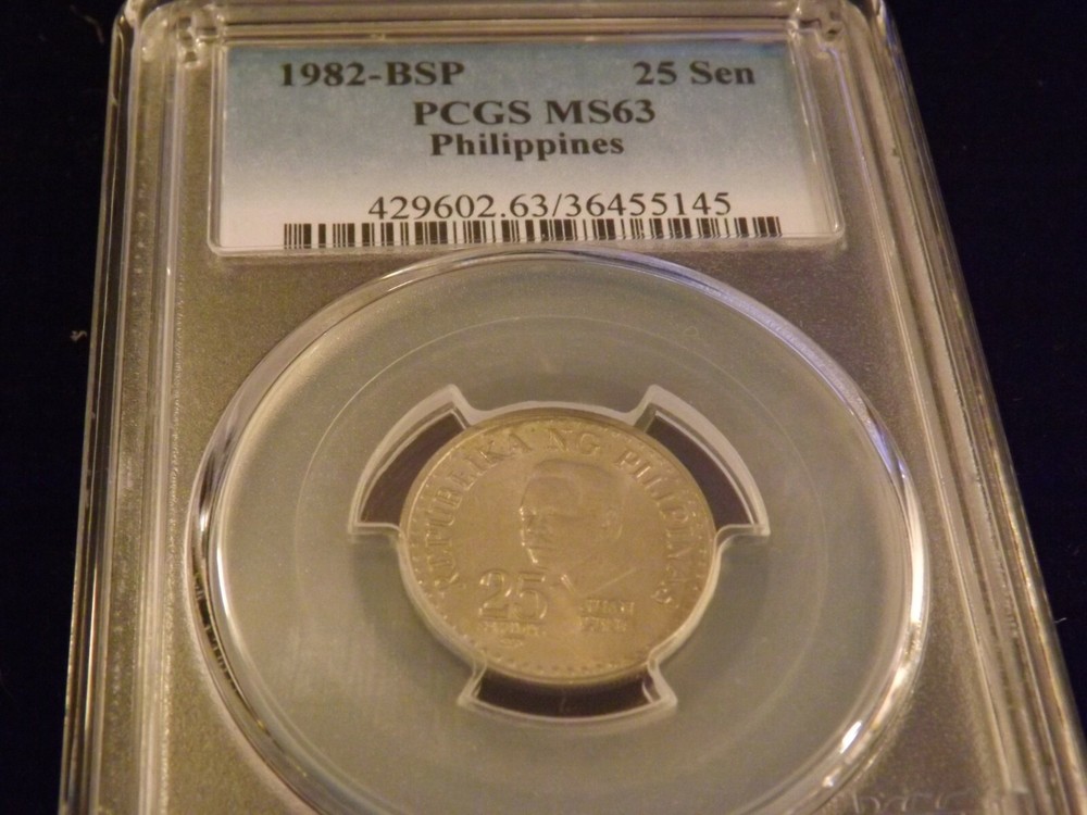 1982-BSP    25 Sen    Philippines   PCGS  MS 63