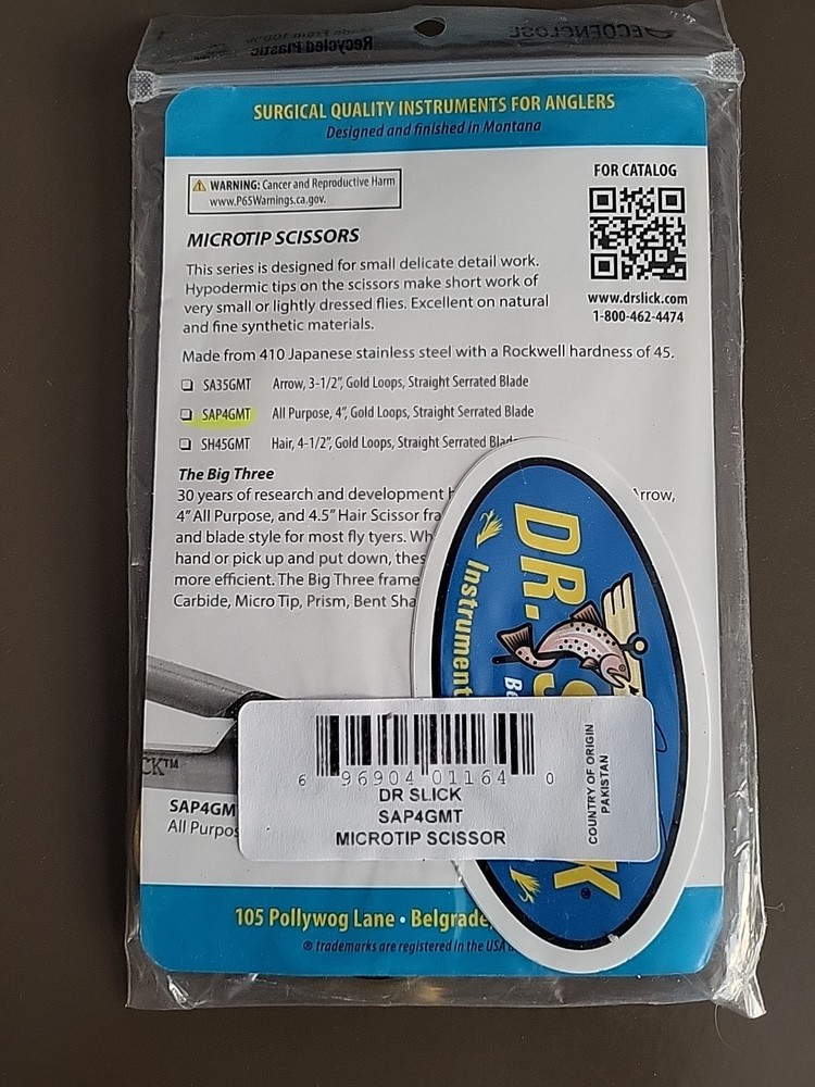Dr Slick 4" Micro Tip Scissors. SAP4GMT