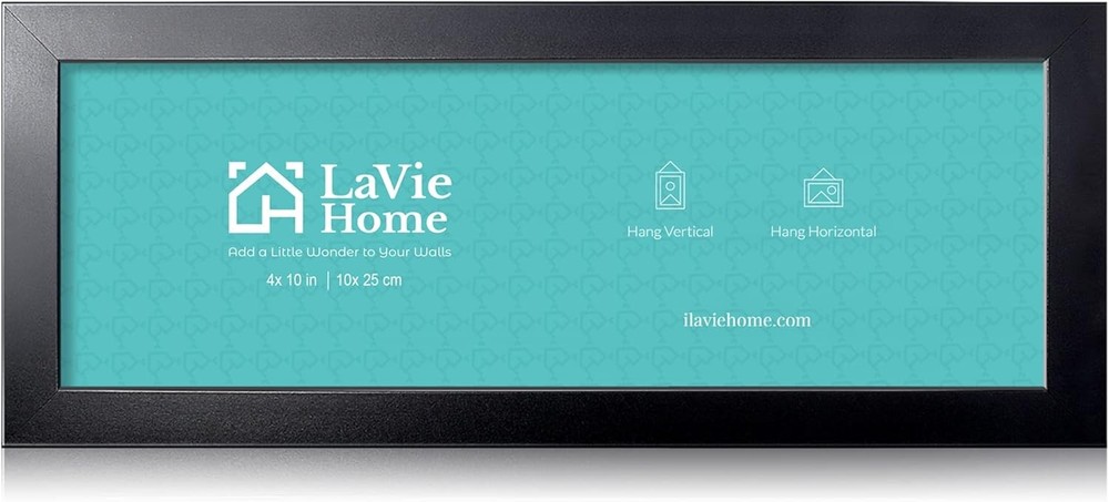 Picture Frame Black Panoramic 4x10 for Wall Decoration