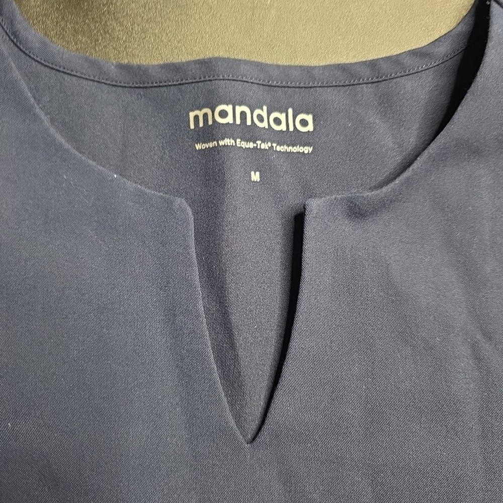 Mandala Scrub Set- Navy Blue Medium Top Large Pants