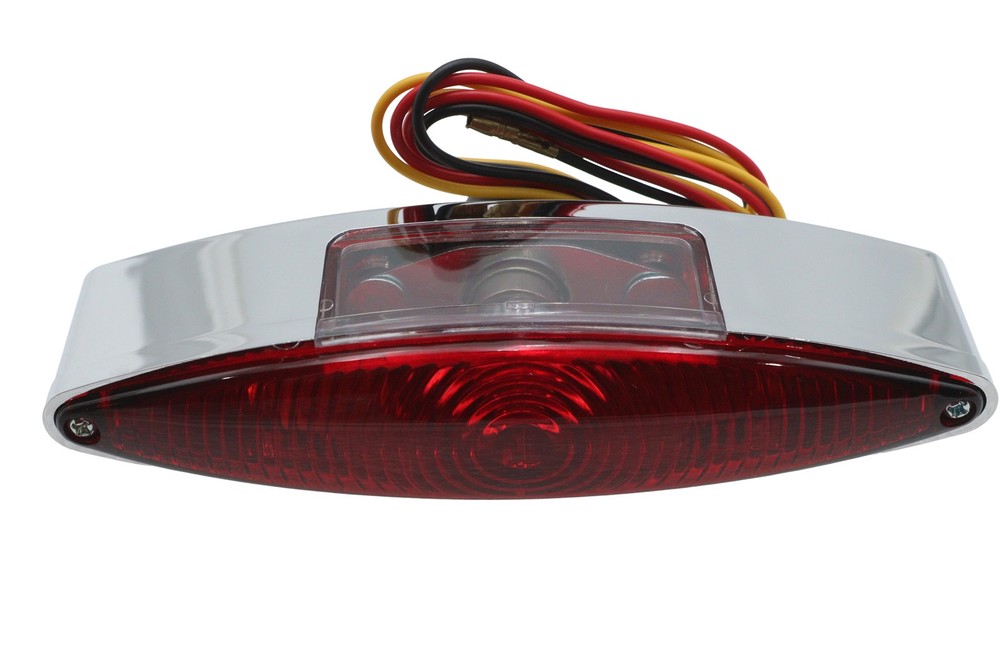 Chrome Snake Eye Style Tail Lamp for Harley-Davidson