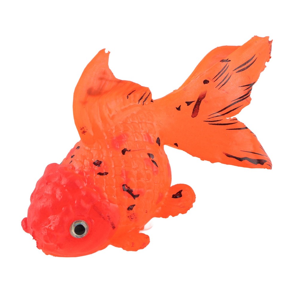 Artificial Fish Glowing Effect Silicone Simulation Gold Fish For Fish Bowl