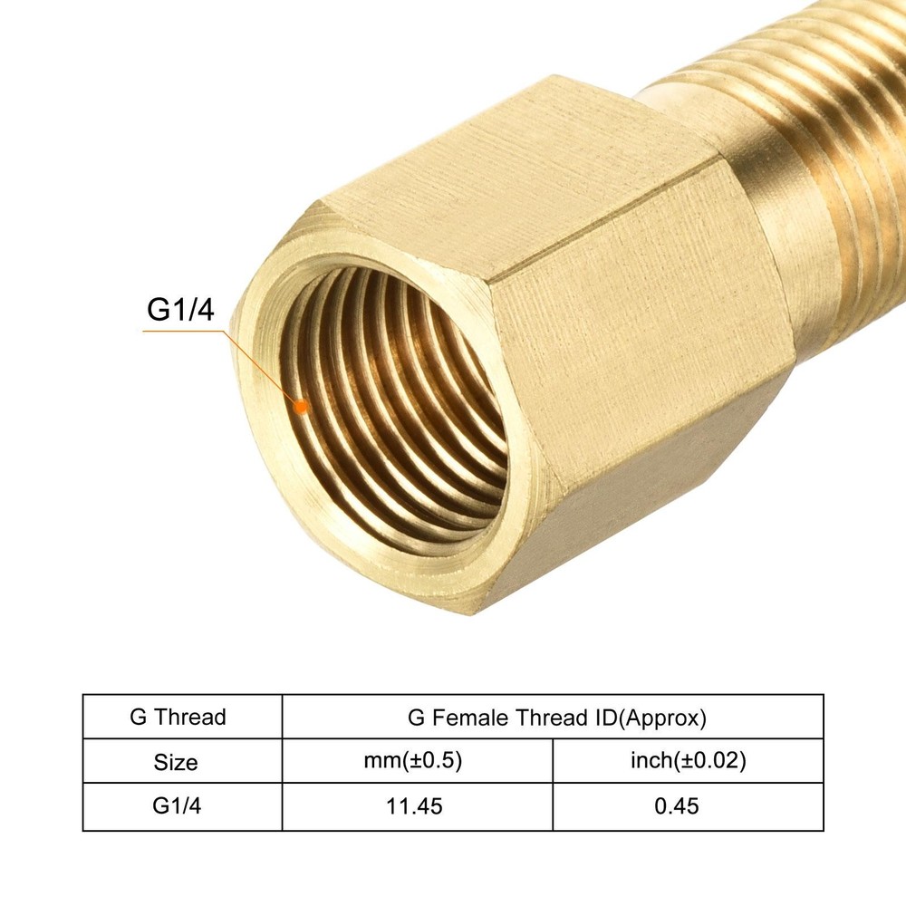 Brass Pipe Fitting G1/4 Adapter 35mm Extension Connector Hex Coupling 4 Pack