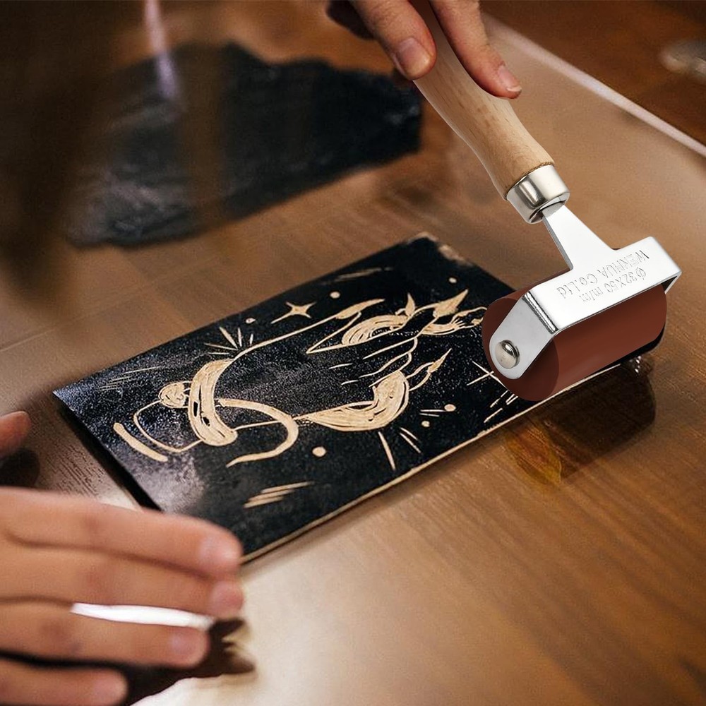 3Pcs Brayer Roller, Mix Size Roller Tool for Printmaking, Ink Roller Stamping...