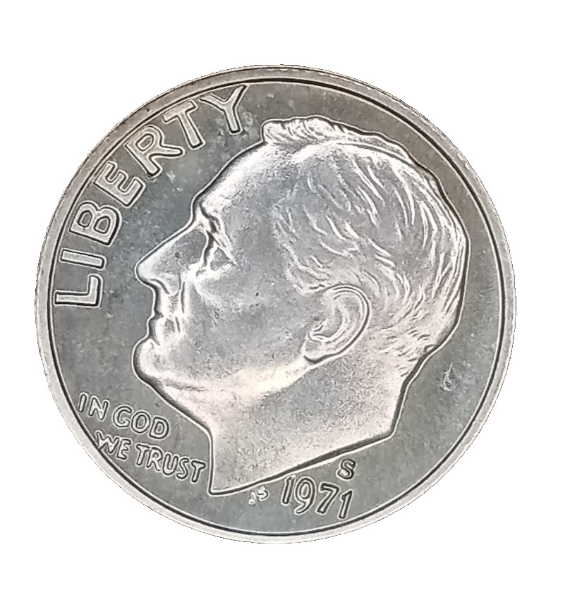 1971 "S" uncirculated proof Roosevelt dime