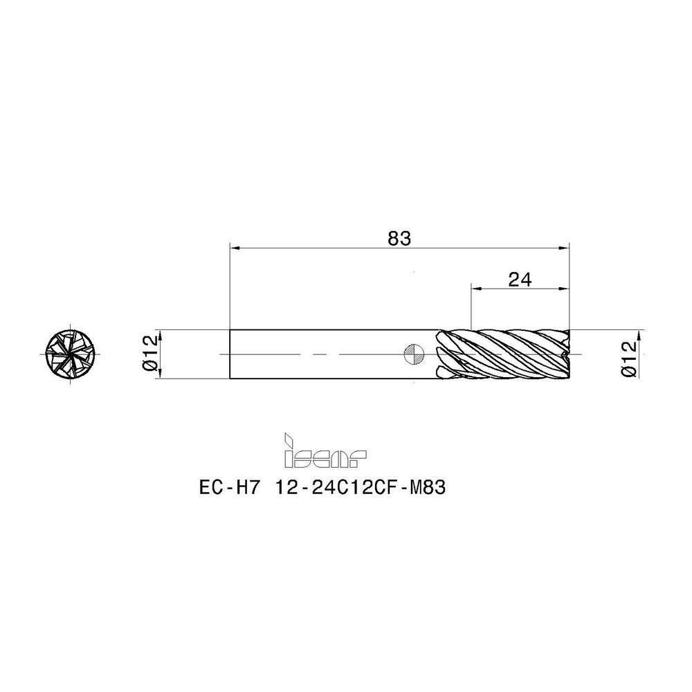Iscar 7 Flute Solid Carbide Roughing & Finishing Corner Radius End Mill TiAlN...