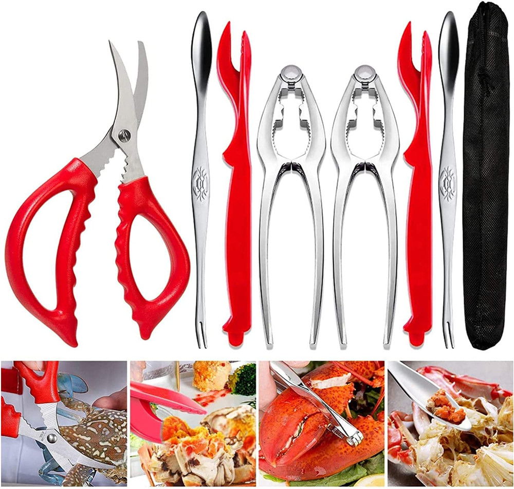 Crab Leg Crackers and Tools - Lobster Crackers and Picks Set Shellfish Crab Claw