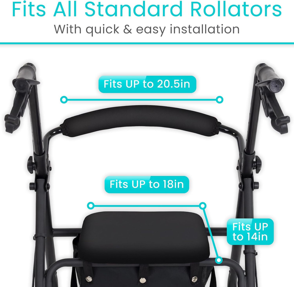 Vive Rollator Walker Seat and Backrest Covers - Removable and Washable Accessori