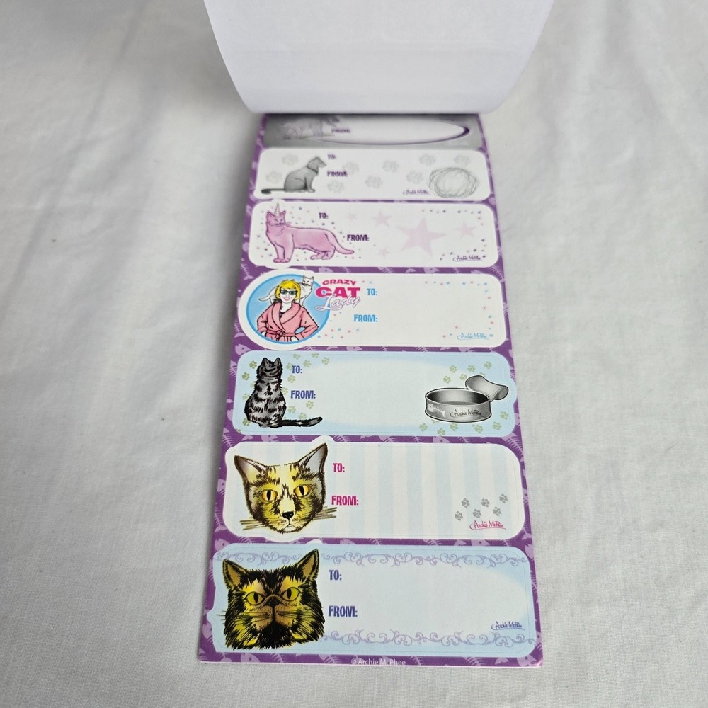 Crazy Cat Lady Patch & Gift Tag Stickers New