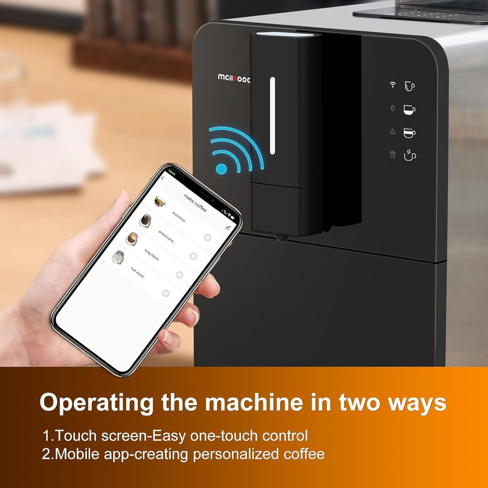 Super Automatic Espresso Machine with Grinder & WiFi Touch Screen