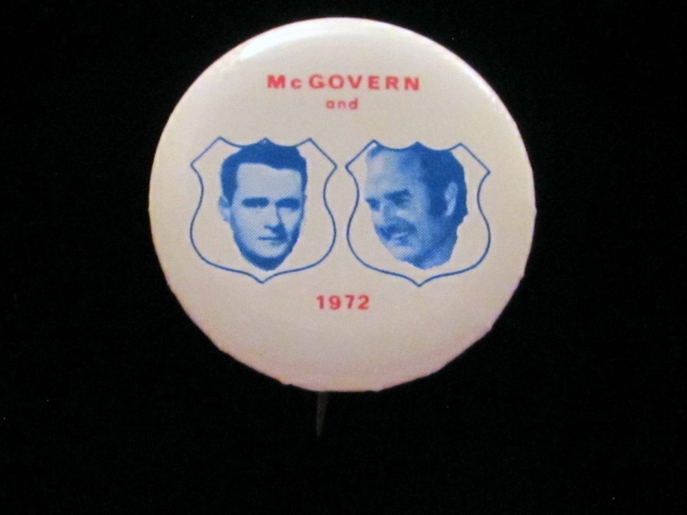 1972 George McGovern for President 1 1/4" Pinback Button Eagleton Jugate