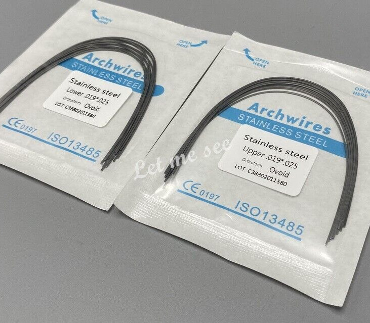 Dental Orthodontic Arch Wire Stainless Steel Round Rectangular Ovoid / Natural
