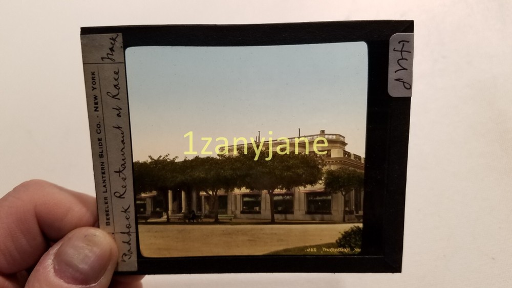 HUP HISTORIC Magic Lantern GLASS Slide BADDOCK RESTAURANT AT RACE TRACK