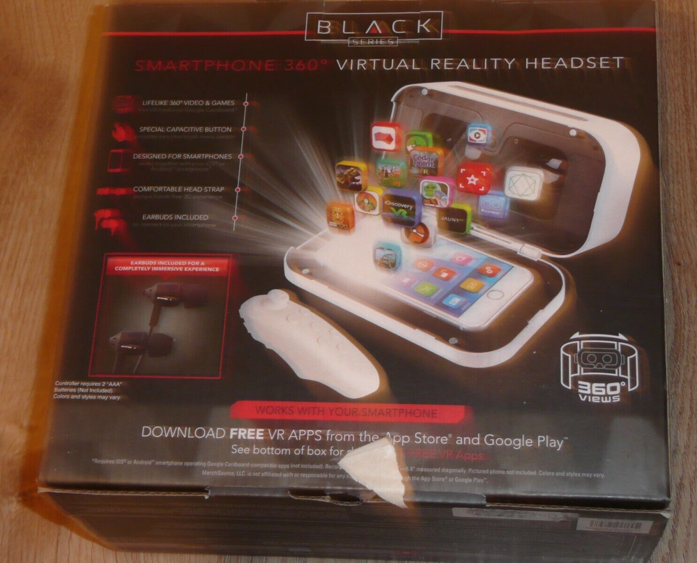 Black Series Virtual Reality Headset Smartphone 360