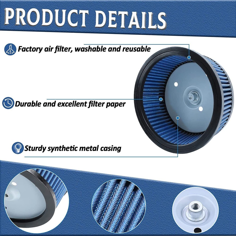For Harley Davidson Dyna Softail Touring Blue Air Filter Cleaner Element Intake