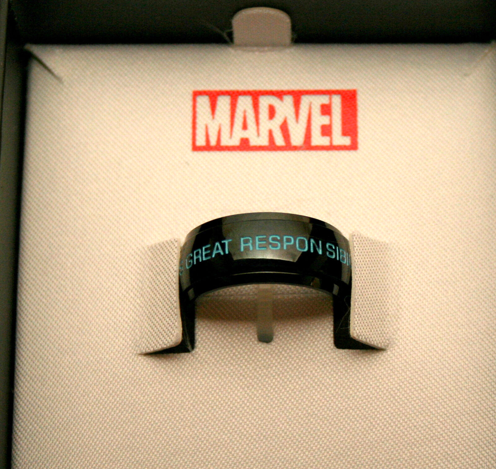 Marvel Spiderman Ring Great Power Comes Responsibility New NOS Box sz12 NOS 2017