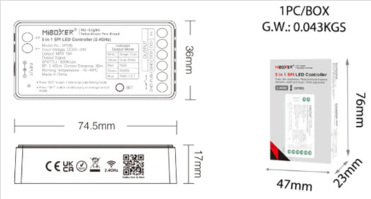 Miboxer SPIR5 - 5 in 1 SPI LED Controller (2.4GHz)
