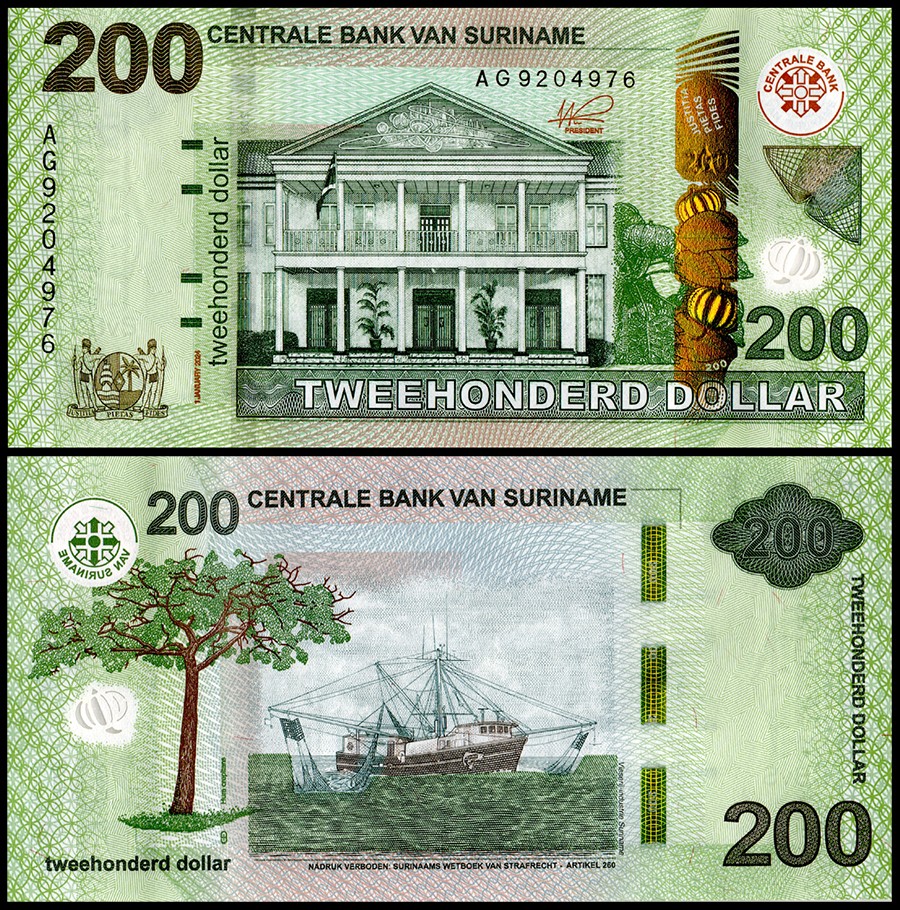Suriname 200 Dollars, 2024, P-166Aa, UNC