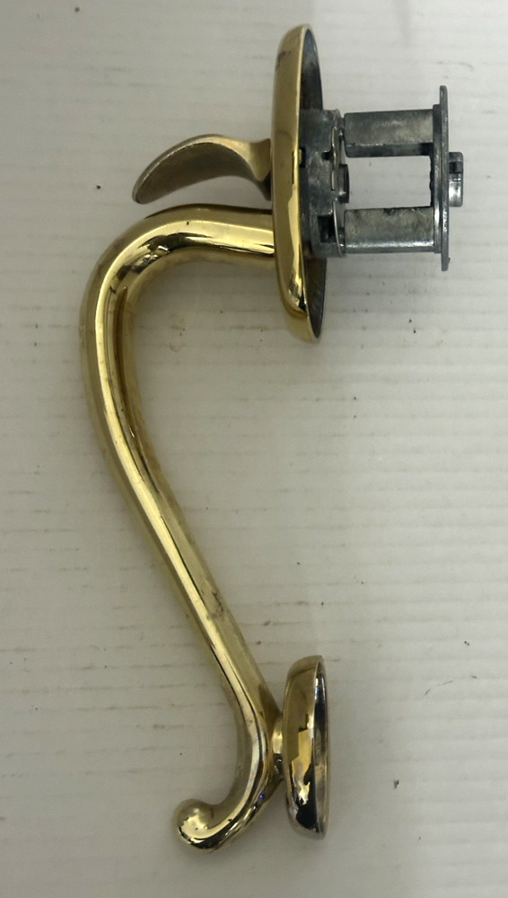 Baldwin Logan Dummy Handleset with Classic Interior Knob, Polished Brass