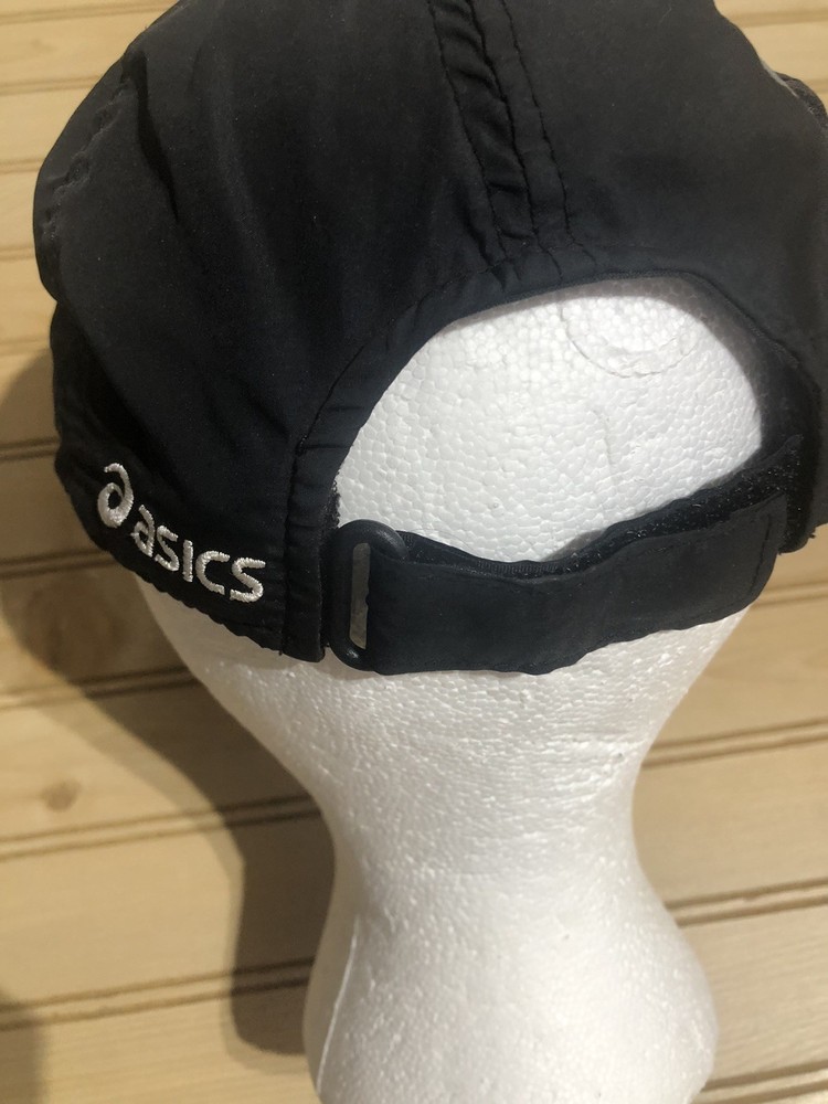 Asics Black 6 Panel Lightweight Adjustable Running/Cycling Duckbill Hat