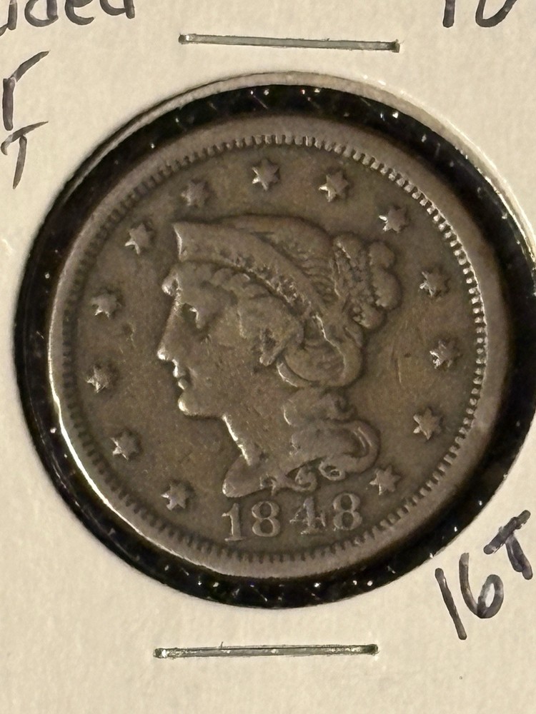 1848 Braided Hair Large Cent F