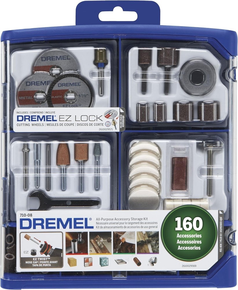 Rotary Tool Accessory Kit 160 Piece EZ Lock Cutting Bits Polishing Wheel