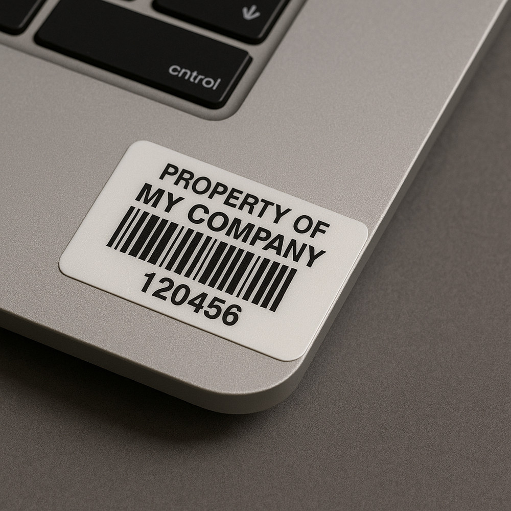Durable Asset Tags - Sequential Barcoded - Custom - 1.5" x 3/4"