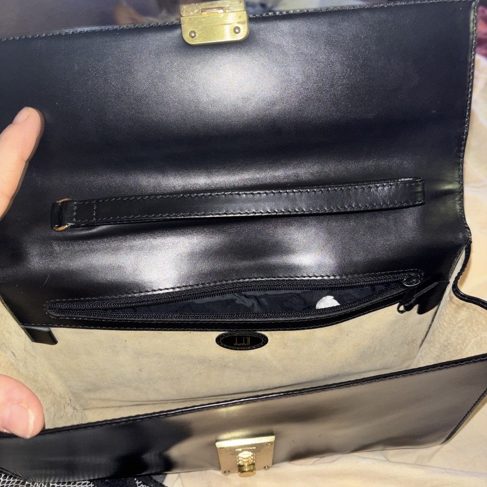 Dunhill Authentic black leather clutch / portfolio bag