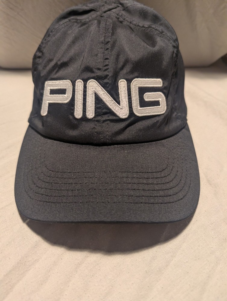 Ping Cap Hat Unisex Adjustable Black Polyester Spandex Blend Sensorcool. T4