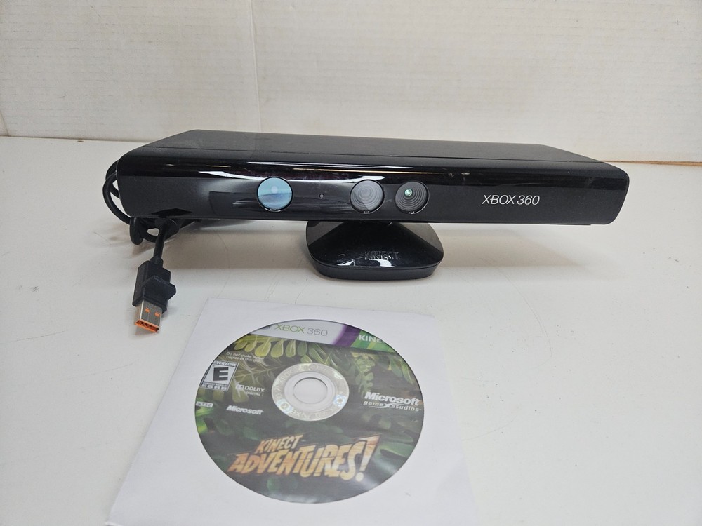 Microsoft Xbox 360 Kinect Sensor with Kinect Adventures! Game Model 1414 Tested