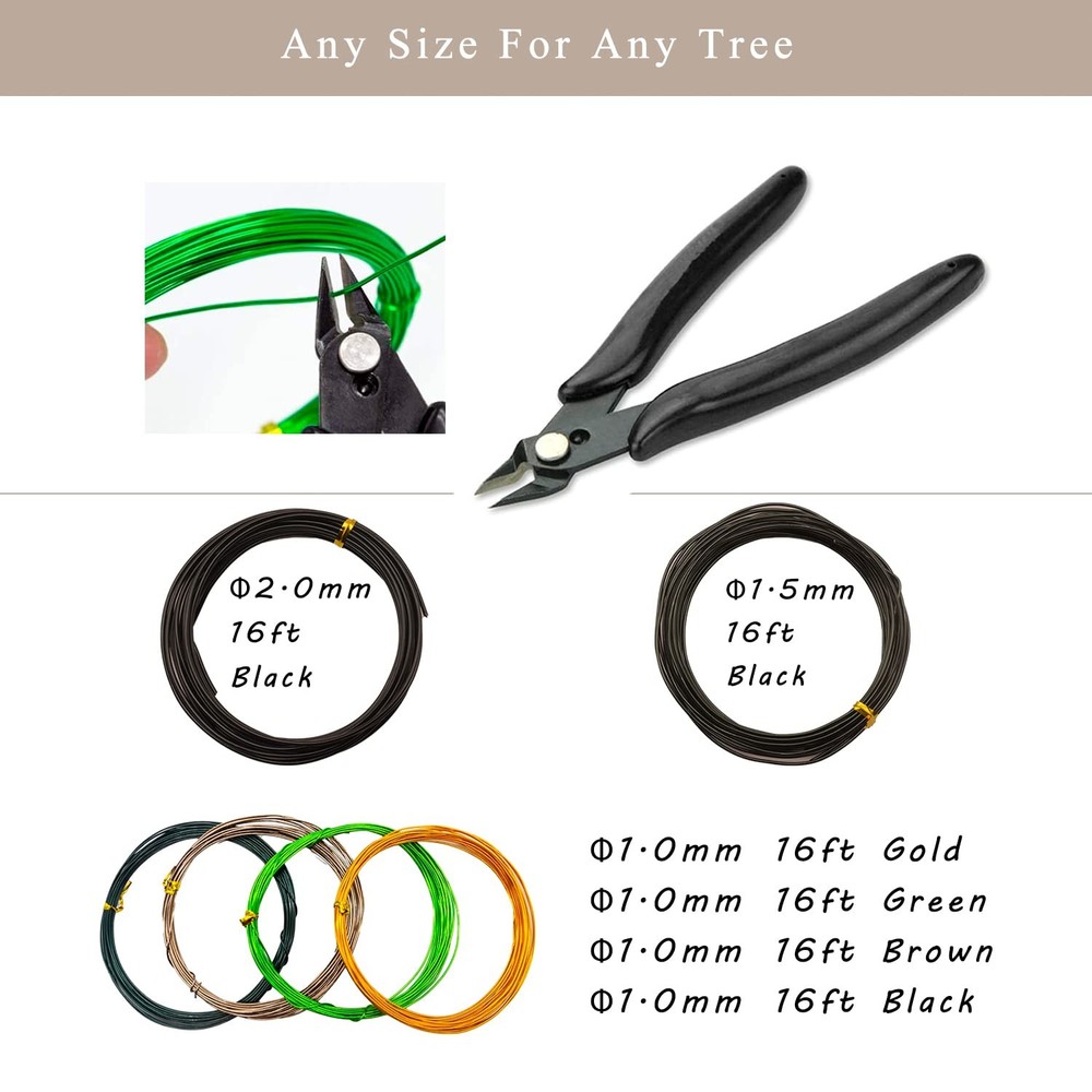 Bonsai Tree Tools Kit 22 PCs Set High Carbon Steel Trimming Include Pruning