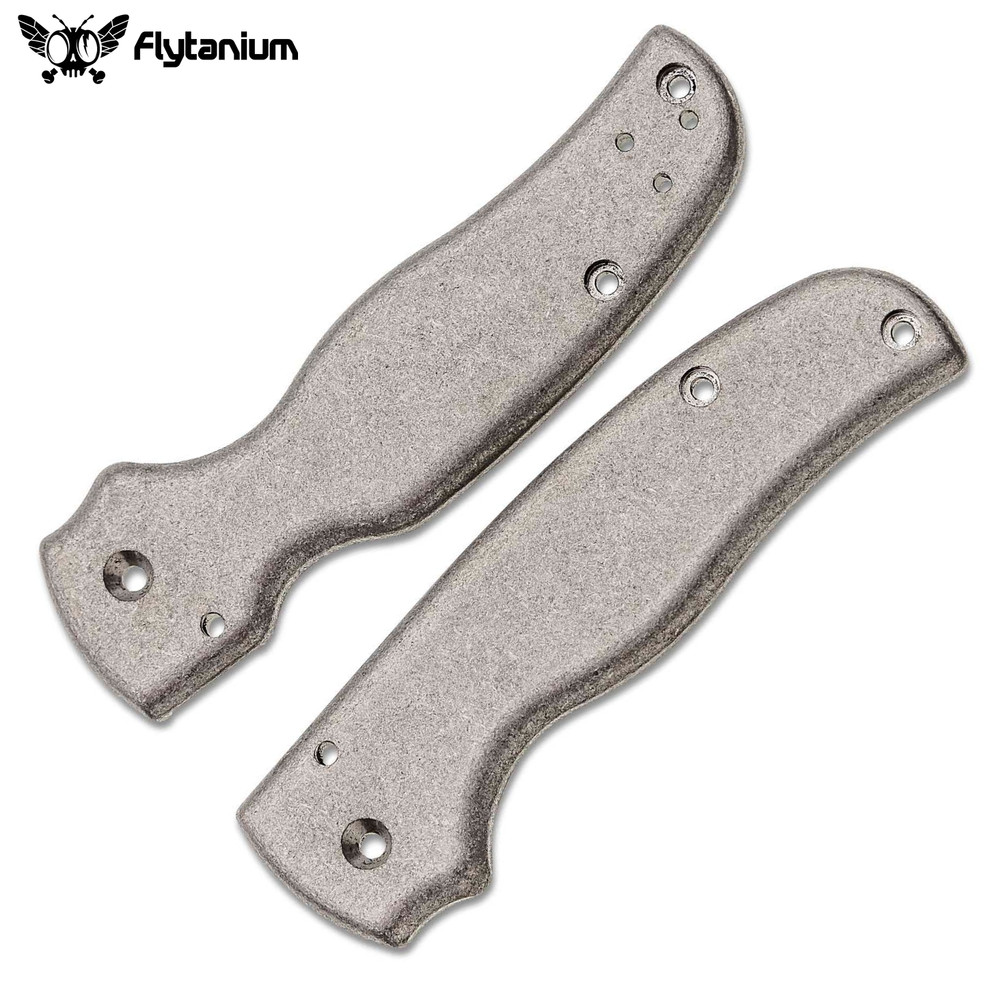 Flytanium Titanium Stonewashed Scales for Spyderco Shaman FLY-0733