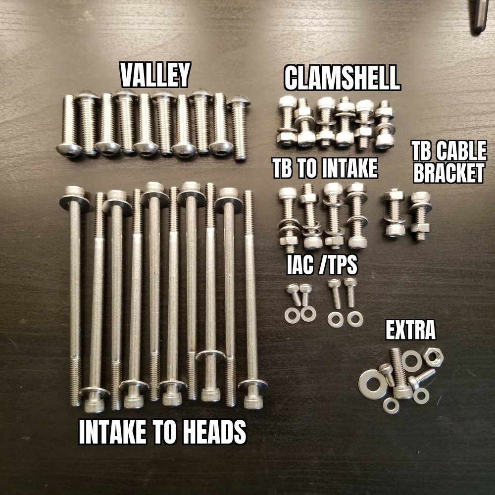 FAST 90/92mm Stainless COMPLETE Intake Manifold Hardware LS1/LS2/LS6/LSX