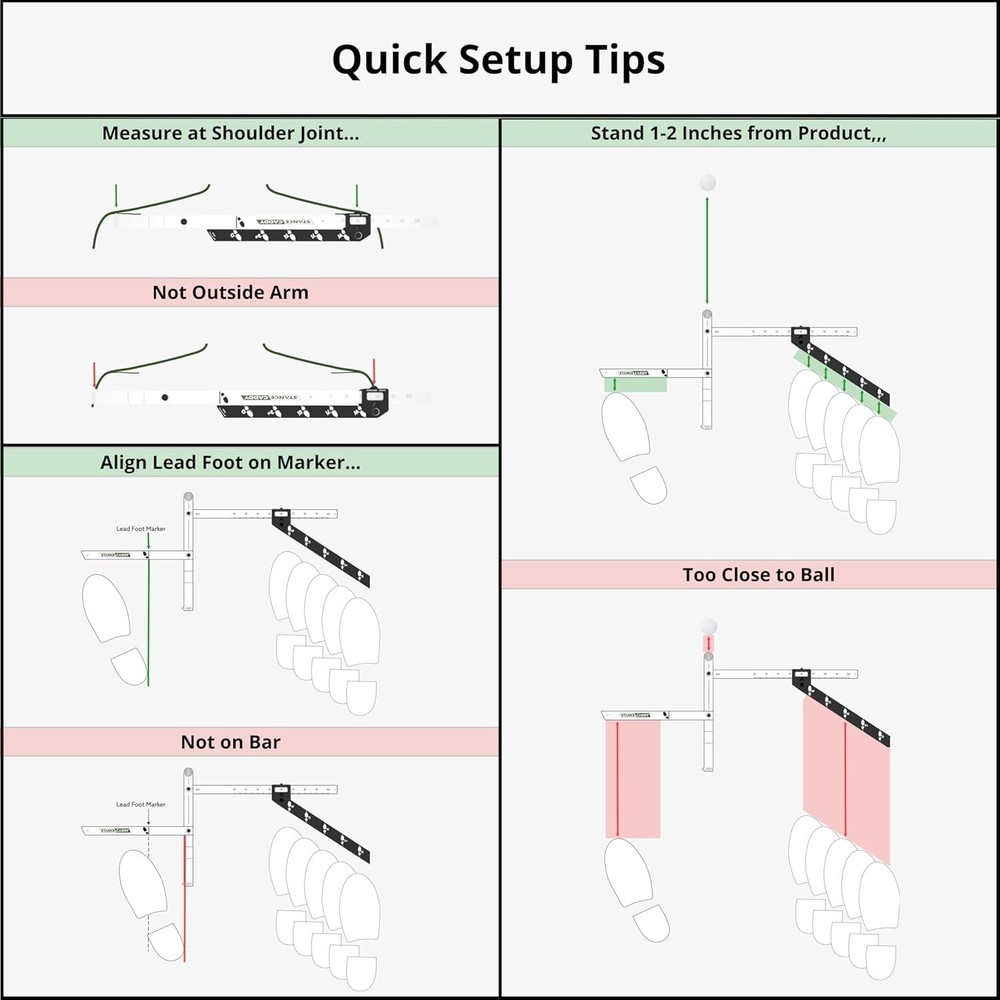 Golf Stance and Alignment Training Aid – Setup Left & Right Handed - Proper B...