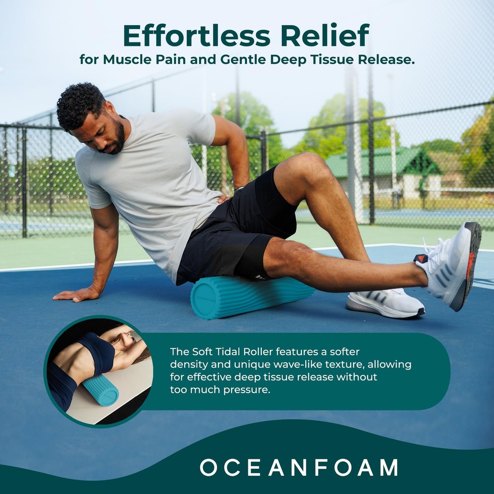 Soft Tidal Roller (Miami Blue) - Low Density Foam Roller for Physical Therapy...