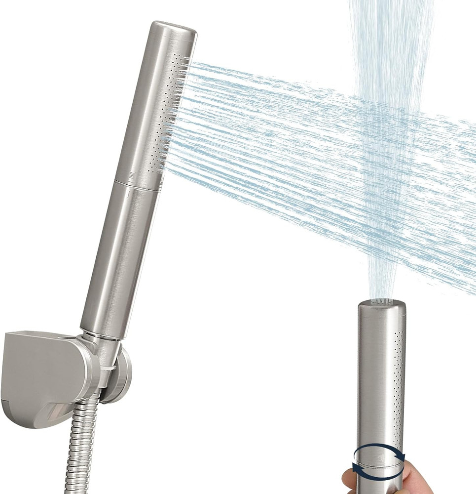Brushed Nickel 2 In 1 Function Handheld Shower Set, Brass Handheld Spray High...