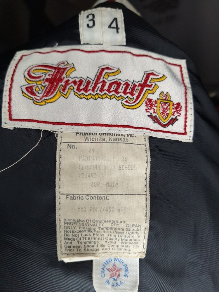 Red Marching Band Jacket Size 38 Regular - Authentic